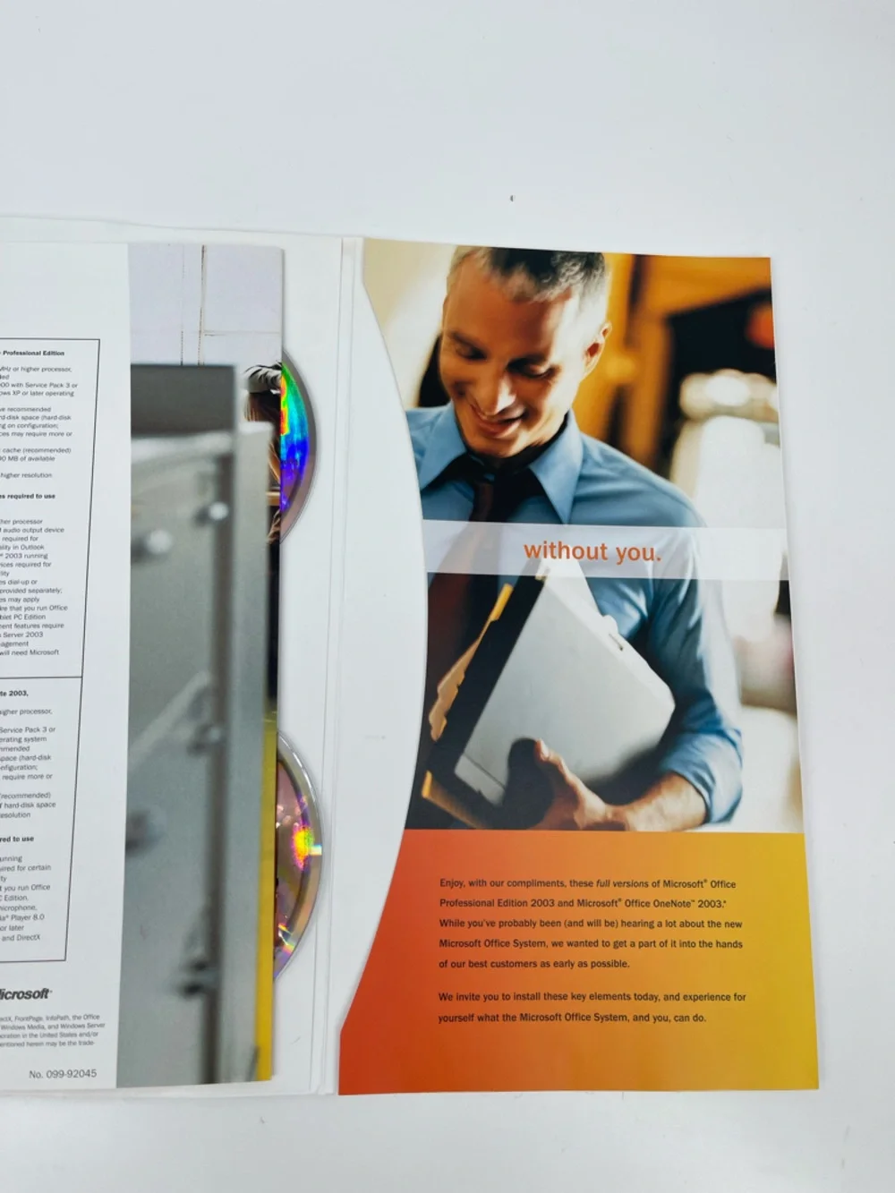 Microsoft Office 2003 CDs with Holographic Reflective Colors